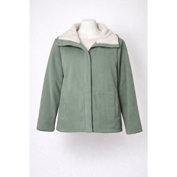 Denim&Co Jackets & Blazers - Denim & Co. Petite Fleece Bonded Sherpa Jacket Green‎ MP